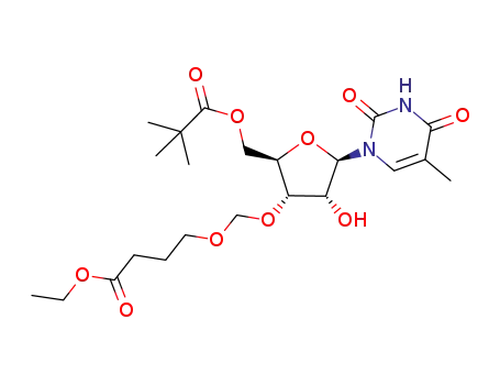 4-[(2R,3S,4R,5R)-2-(2,2-Dimethyl-propionyloxymethyl)-4-hydroxy-5-(5-methyl-2,4-dioxo-3,4-dihydro-2H-pyrimidin-1-yl)-tetrahydro-furan-3-yloxymethoxy]-butyric acid ethyl ester