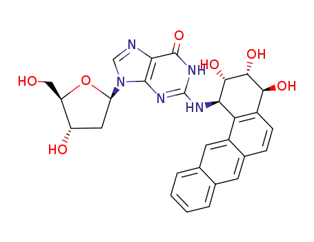 9-((2R,4S,5R)-4-Hydroxy-5-hydroxymethyl-tetrahydro-furan-2-yl)-2-((1R,2S,3R,4S)-2,3,4-trihydroxy-1,2,3,4-tetrahydro-benzo[a]anthracen-1-ylamino)-1,9-dihydro-purin-6-one