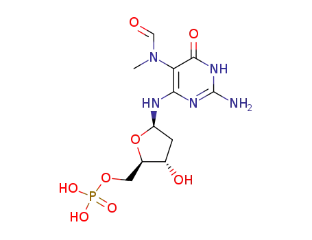 Phosphoric acid mono-{(2R,3S,5R)-5-[2-amino-5-(formyl-methyl-amino)-6-oxo-1,6-dihydro-pyrimidin-4-ylamino]-3-hydroxy-tetrahydro-furan-2-ylmethyl} ester