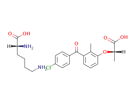 (+)-2-<3-(4-chlorobenzoyl)-2-methylphenoxy>propionate of D-lysine