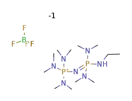 1,1,1,3,3-pentakis(dimethylamino)-3-ethylamino-1λ5,3λ5-diphosphazenium tetrafluoroborate