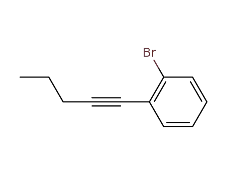 Molecular Structure of 194092-09-6 (Benzene, 1-bromo-2-(1-pentynyl)-)