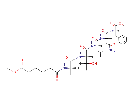 5-[1-(1-{1-[2-carboxy-1-(1-methoxycarbonyl-2-phenylethylcarbamoyl)ethylcarbamoyl]-3-methylbutylcarbamoyl}-2-hydroxypropylcarbamoyl)ethylcarbamoyl] methyl pentanoate