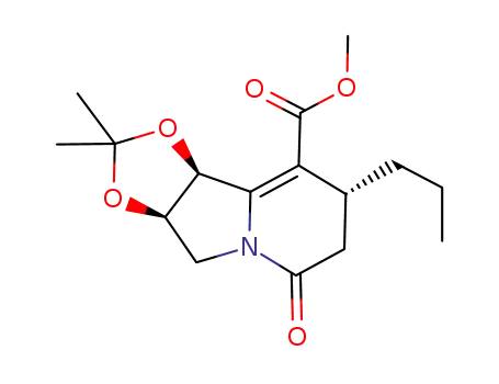 methyl (1S,2R,7R)-1,2-isopropylidenedioxy-7-propyl-1,2,3,5,6,7-hexahydro-5-indolizinone-8-carboxylate