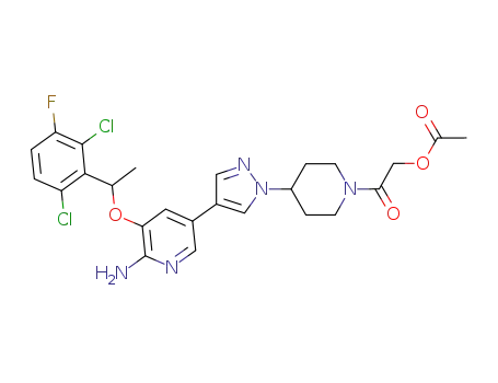 acetic acid 2-[4-(4-{6-amino-5-[1-(2,6-dichloro-3-fluoro-phenyl)-ethoxy]-pyridin-3-yl}-pyrazol-1-yl)-piperidin-1-yl]-2-oxo-ethyl ester
