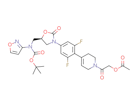 5(R)-(N-isoxazol-3-yl-N-(tertbutoxycarbonyl)aminomethyl)-3-(3,5-difluoro-4-(1-acetoxyacetyl-1,2,5,6-tetrahydropyrid-4-yl)phenyl)oxazolidin-2-one