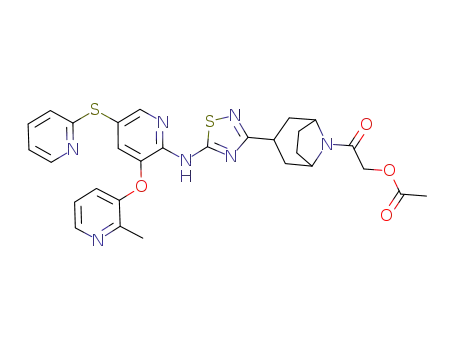 2-(3-(5-(3-(2-methylpyridin-3-yloxy)-5-(pyridin-2-ylthio)pyridin-2-ylamino)-1,2,4-thiadiazol-3-yl)-8-azabicyclo[3.2.1]octan-8-yl)-2-oxoethyl acetate
