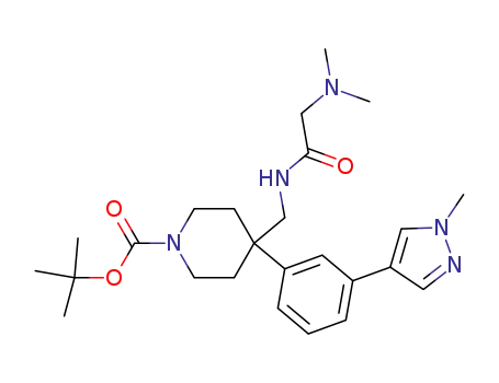 tert-butyl 4-((2-(dimethylamino)acetamido)methyl)-4-(3-(1-methyl-1H-pyrazol-4-yl)phenyl)piperidine-1-carboxylate