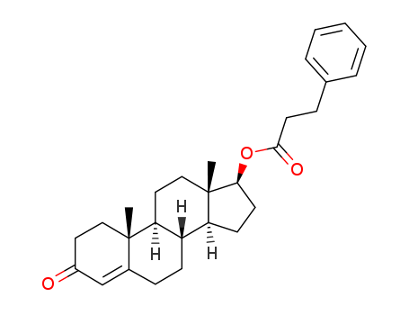 1255-49-8,Testosterone phenylpropionate,Testosterone,hydrocinnamate (6CI,7CI,8CI);Hydrocinnamic acid, ester with testosterone(8CI);3-Oxoandrost-4-en-17b-yl b-phenylpropionate;Hydrocinnamic acid, testosterone ester;NSC 26643;Retandrol;Testosterone17-phenylpropionate;