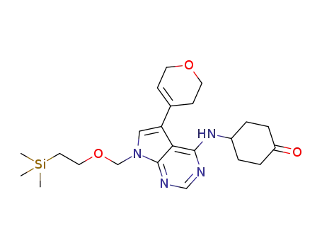 4-((5-(3,6-dihydro-2H-pyran-4-yl)-7-((2-(trimethylsilyl)ethoxy)methyl)-7H-pyrrolo[2,3-d]pyrimidin-4-yl)amino)cyclohexanone