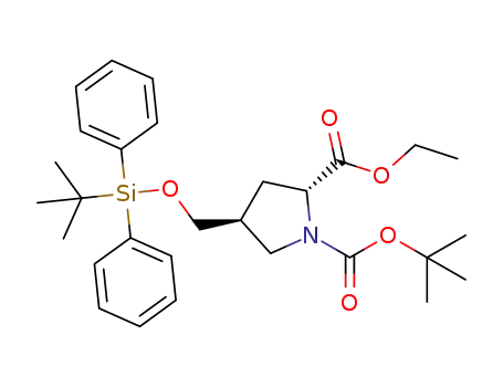 1-(tert-butyl) 2-ethyl (2R,4S)-4-(((tert-butyldiphenylsilyl)oxy)methyl)pyrrolidine-1,2-dicarboxylate