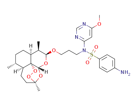 4-amino-N-(6-methoxypyrimidin-4-yl)-N-(3-((3,6,9-trimethyldecahydro-12H-3,12-epoxy[1,2]dioxepino[4,3-i]isochromen-10-yl)oxy)propyl)benzenesulfonamide