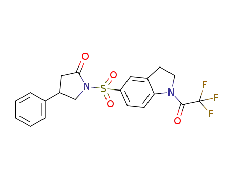 4-phenyl-1-(1-(2,2,2-trifluoroacetyl)indolin-5-ylsulfonyl)pyrrolidin-2-one
