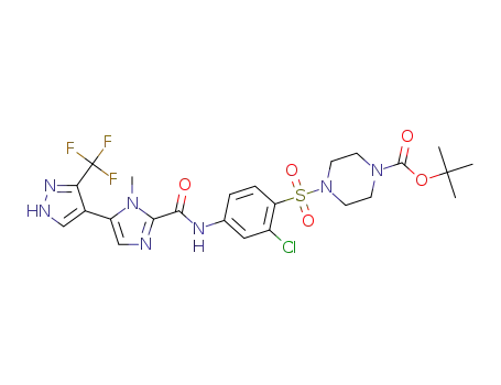 tert-butyl 4-[2-chloro-4-[[1-methyl-5-[3-(trifluoromethyl)-1H-pyrazol-4-yl]imidazole-2-carbonyl]amino]phenyl]sulfonylpiperazine-1-carboxylate