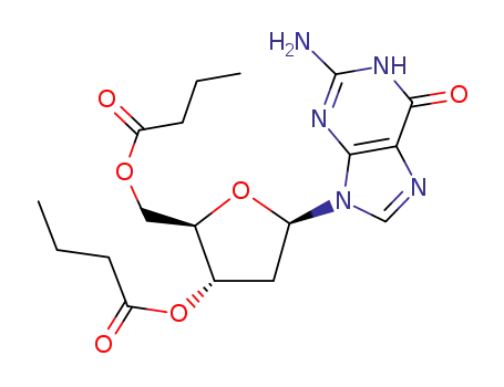 Molecular Structure of 79971-08-7 (2'-Deoxyguanosine 3',5'-Dibutanoate)