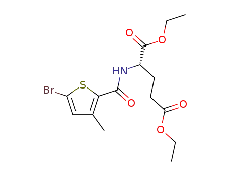 Molecular Structure of 160743-92-0 (L-Glutamic acid, N-[(5-bromo-3-methyl-2-thienyl)carbonyl]-, diethyl ester)