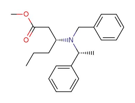 methyl (+)-(3R,αR)-3-(N-benzyl-N-α-methylbenzylamino)hexanoate