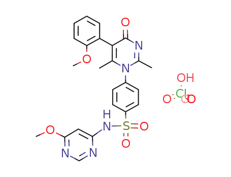 4-[5-(2-methoxy-phenyl)-2,6-dimethyl-4-oxo-4H-pyrimidin-1-yl]-N-(6-methoxy-pyrimidin-4-yl)-benzenesulfonamide; compound with perchloric acid