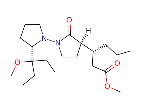 (2'S,R,R)-(-)-3-[2'-(1-ethyl-1-methoxypropyl)-2-oxobipyrrolidinyl-3-yl]-hexanoic acid methyl ester