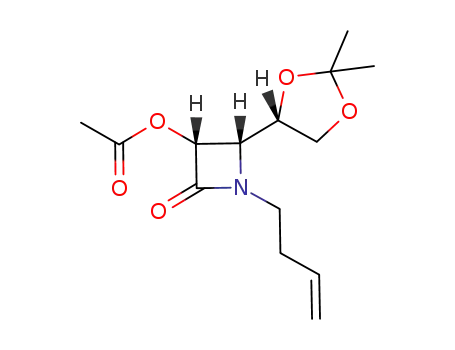 (-)-(3R,4S)-3-acetoxy-4-[(S)-2,2-dimethyl-1,3-dioxolan-4-yl]-1-(3-butenyl)-2-azetidinone