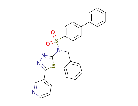 biphenyl-4-sulfonic acid benzyl-(5-pyridin-3-yl-[1,3,4]thiadiazol-2-yl)-amide