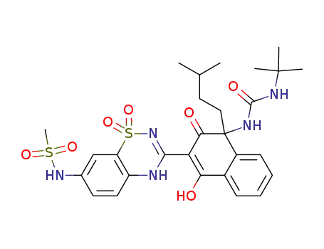 N-{3-[4-{[(tert-butylamino)carbonyl]amino}-1-hydroxy-4-(3-methylbutyl)-3-oxo-3,4-dihydronaphthalen-2-yl]-1,1-dioxido-4H-1,2,4-benzothiadiazin-7-yl}methanesulfonamide