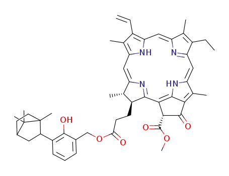 pheophorbide a 17-(2-hydroxy-3-(exo-1,7,7-trimethylbicyclo[2.2.1]hept-2-yl)benzyl)-benzyl ester