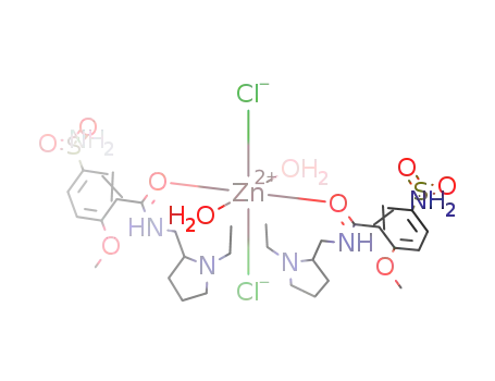 [Zn(chloride)2(2-methoxy-5-sulphamoyl-N-((1-ethylpyrrolidin-2-yl)methyl)benzamide)2(water)2]