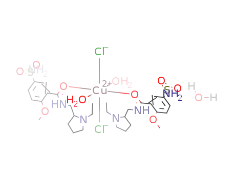 [Cu(chloride)2(2-methoxy-5-sulphamoyl-N-((1-ethylpyrrolidin-2-yl)methyl)benzamide)2(water)2]*(water)