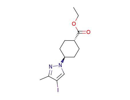 ethyl trans-4-(4-iodo-3-methyl-1H-pyrazol-1-yl)cyclohexanecarboxylate