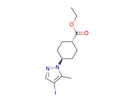 ethyl trans-4-(4-iodo-5-methyl-1H-pyrazol-1-yl)cyclohexanecarboxylate