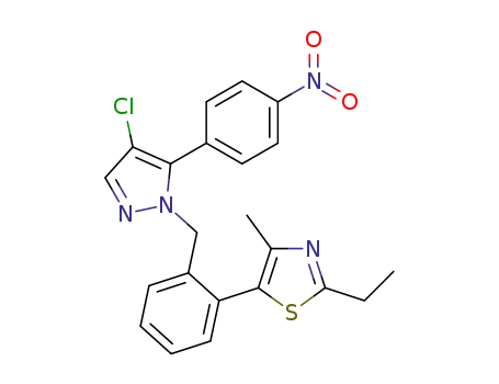 5-(2-((4-chloro-5-(4-nitrophenyl)pyrazol-1-yl)methyl)phenyl)-2-ethyl-4-methylthiazole