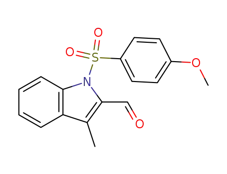 Molecular Structure of 88939-66-6 (1H-Indole-2-carboxaldehyde, 1-[(4-methoxyphenyl)sulfonyl]-3-methyl-)