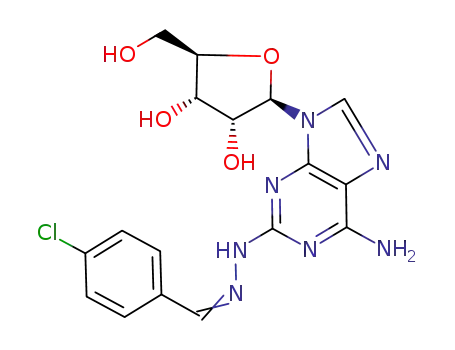 (2R,3R,4S,5R)-2-(6-Amino-2-{N'-[1-(4-chloro-phenyl)-meth-(Z)-ylidene]-hydrazino}-purin-9-yl)-5-hydroxymethyl-tetrahydro-furan-3,4-diol