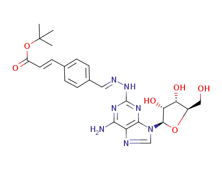 (E)-3-(4-{[6-Amino-9-((2R,3R,4S,5R)-3,4-dihydroxy-5-hydroxymethyl-tetrahydro-furan-2-yl)-9H-purin-2-yl]-hydrazonomethyl}-phenyl)-acrylic acid tert-butyl ester