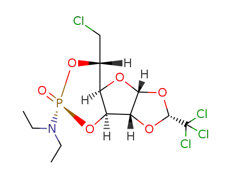 ((2R,4S,4aS,5aR,7R,8aR,8bS)-4-Chloromethyl-2-oxo-7-trichloromethyl-tetrahydro-2λ5-[1,3]dioxolo[4,5]furo[3,2-d][1,3,2]dioxaphosphinin-2-yl)-diethyl-amine