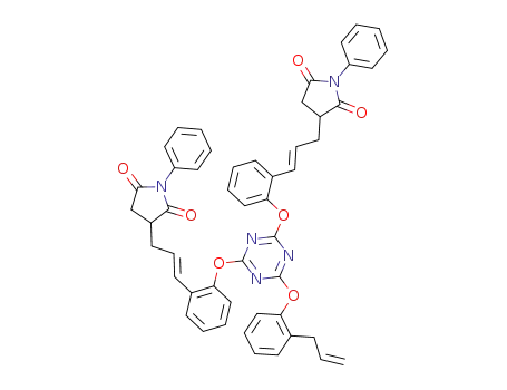 (2-(4-(2-(prop-2-enyl)phenoxy)-1,3,5-triazine-2,6-diyl)dioxy)bis-N-phenyl-3-(3-phenylprop-2-enyl)-2,5-pyrrolidinedione