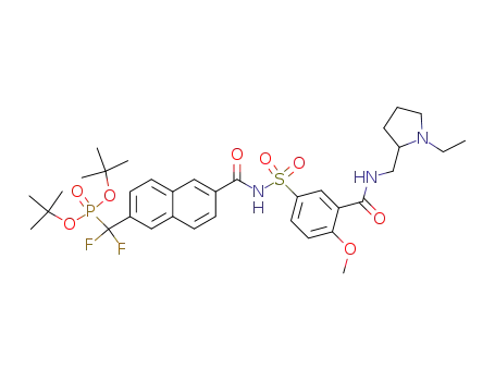 [(6-{3-[(1-ethyl-pyrrolidin-2-ylmethyl)-carbamoyl]-4-methoxy-benzenesulfonylaminocarbonyl}-naphthalen-2-yl)-difluoro-methyl]-phosphonic acid di-tert-butyl ester