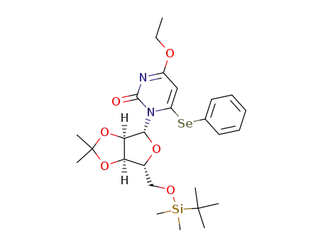 1-(5-O-tert-butyldimethylsilyl-2,3-O-isopropylidene-β-D-ribofuranosyl)-4-ethoxy-6-phenylseleno-1H-pyrimidin-2-one