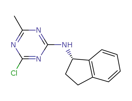 4-chloro-N-[(1S)-2,3-dihydro-1H-inden-1-yl]-6-methyl-1,3,5-triazin-2-amine