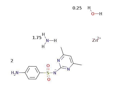Zn(sulfadimidinato)2*1.75(NH3)*0.25(H2O)