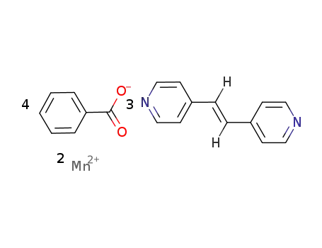 poly[bis(μ2-1,2-bis(4-pyridyl)ethylene-N,N')tetra(μ2-benzoato-O,O')dimanganese(II)] - trans-1,2-bis(4-pyridyl)ethylene (1/1)