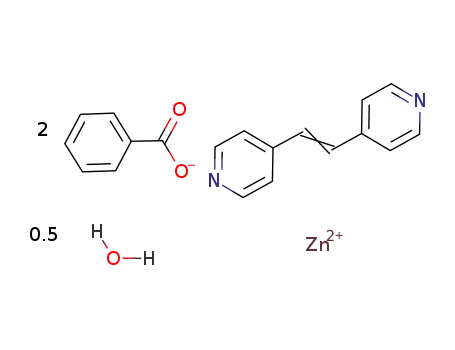 Zn(benzoate)2(μ-1,2-bis(4-pyridyl)ethene)*0.5H2O