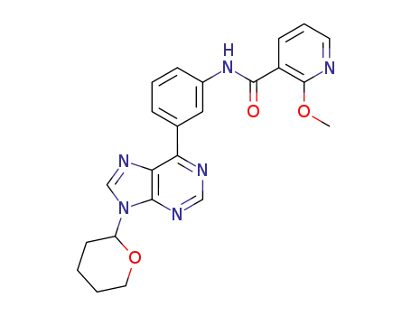 2-methoxy-N-(3-(9-(tetrahydro-2H-pyran-2-yl)-9H-purin-6-yl)phenyl)pyridine-3-carboxamide