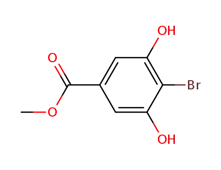 Molecular Structure of 34126-16-4 (methyl 4-bromo-3,5-dihydroxy-benzoate)