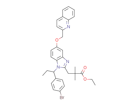ethyl 3-(1-(1-(4-bromophenyl)propyl)-5-(quinolin-2-ylmethoxy)-1H-benzo[d]imidazol-2-yl)-2,2-dimethylpropanoate