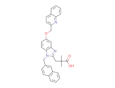 2,2-dimethyl-3-[1-(naphthalen-2-ylmethyl)-5-(quinolin-2-ylmethoxy)-1H-benzimidazol-2-yl]propanoic acid