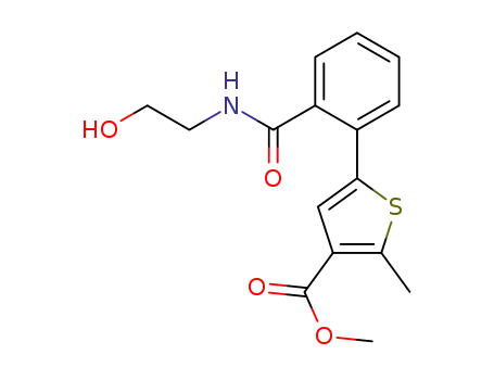 methyl 5-(2-((2-hydroxyethyl)carbamoyl)phenyl)-2-methylthiophene-3-carboxylate