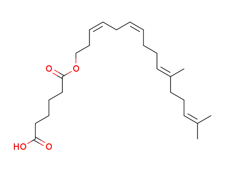 Hexanedioic acid mono-((3Z,6Z,10E)-11,15-dimethyl-hexadeca-3,6,10,14-tetraenyl) ester