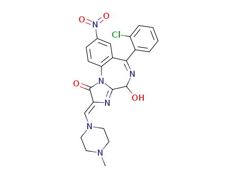 6-o-chlorophenyl-2,4-dihydro-4-hydroxy-2-(4-methyl-1-piperazinyl)methylene-8-nitro-1H-imidazo<1,2-a><1,4>benzodiazepin-1-one